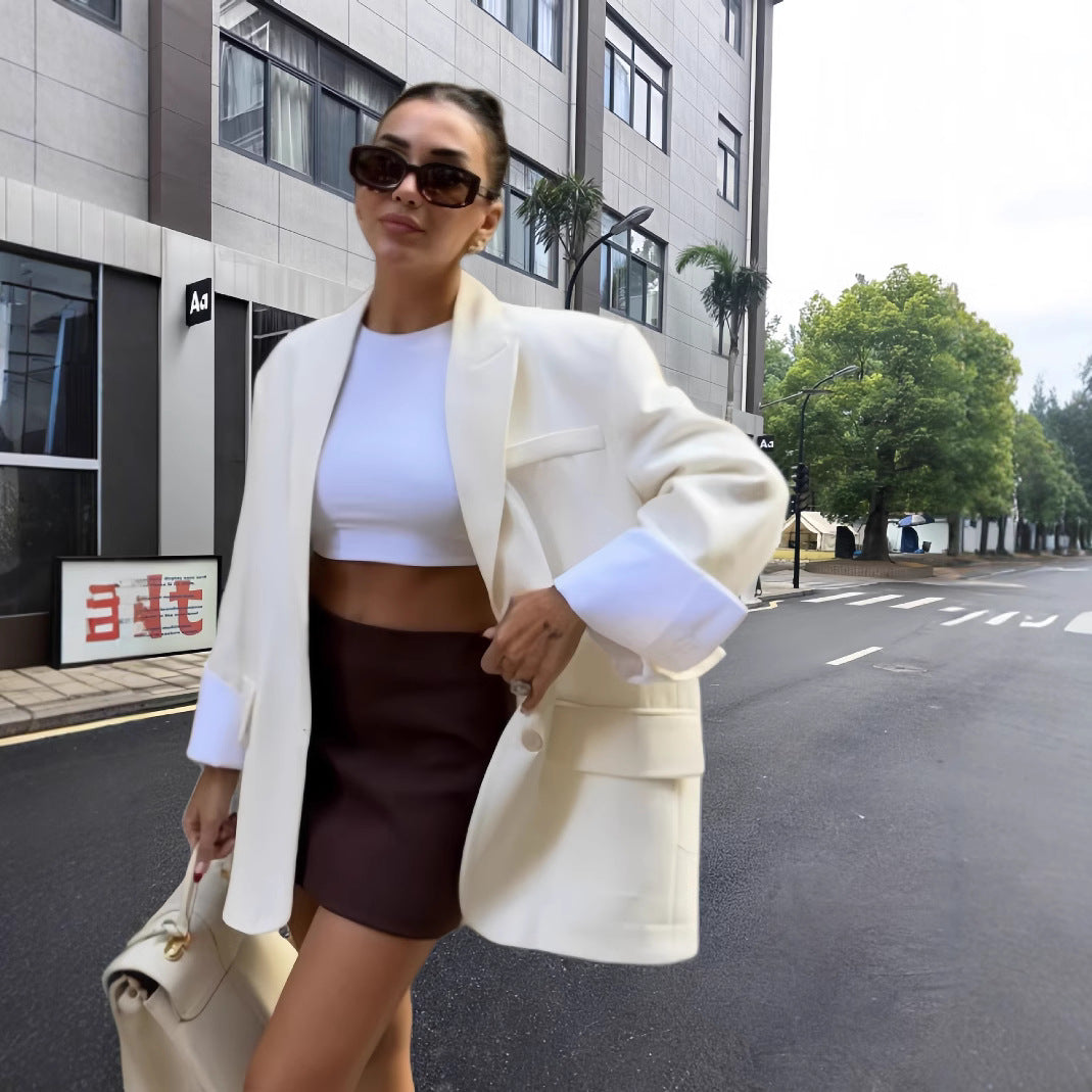 Damer Elegant Oversized Blazerjacka med praktiska fickor Eva Jonsson-Eva Jonsson