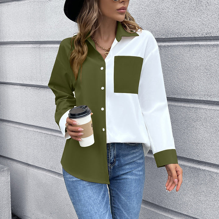 Damer Elegant Oversized Blus med Kontrastpiker Eva Jonsson-Eva Jonsson