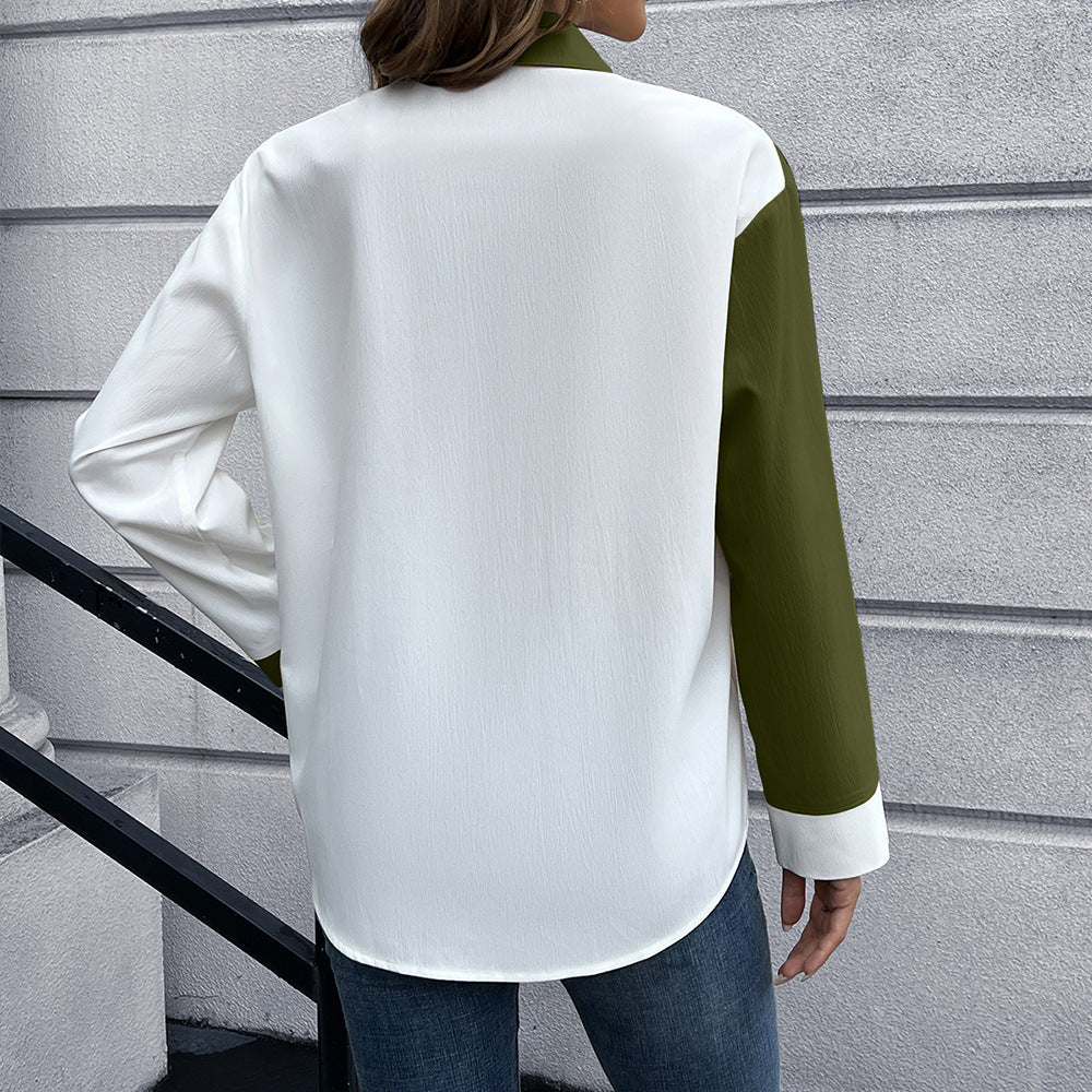 Damer Elegant Oversized Blus med Kontrastpiker Eva Jonsson-Eva Jonsson