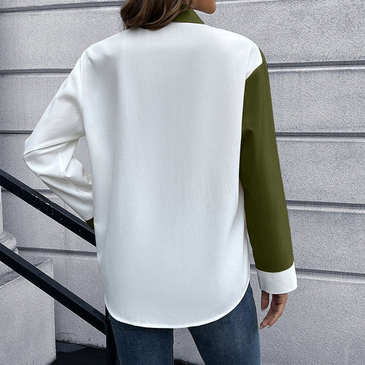 Damer Elegant Oversized Blus med Kontrastpiker Eva Jonsson-Eva Jonsson