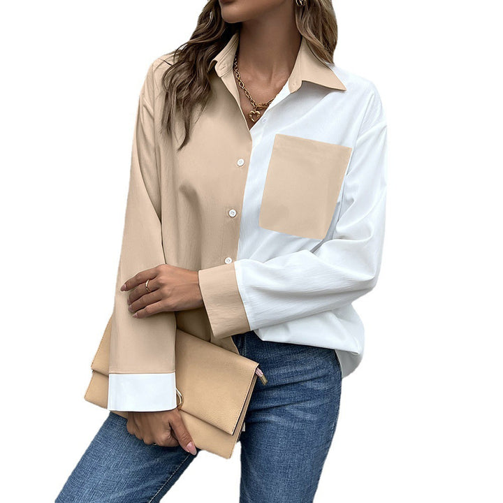 Damer Elegant Oversized Blus med Kontrastpiker Eva Jonsson-Eva Jonsson
