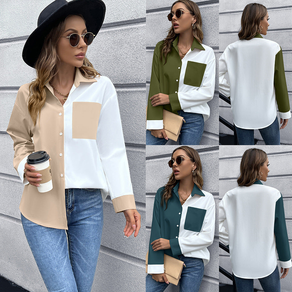 Damer Elegant Oversized Blus med Kontrastpiker Eva Jonsson-Eva Jonsson