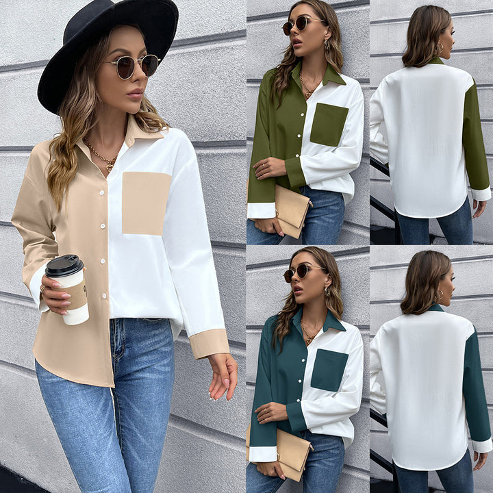 Damer Elegant Oversized Blus med Kontrastpiker Eva Jonsson-Eva Jonsson