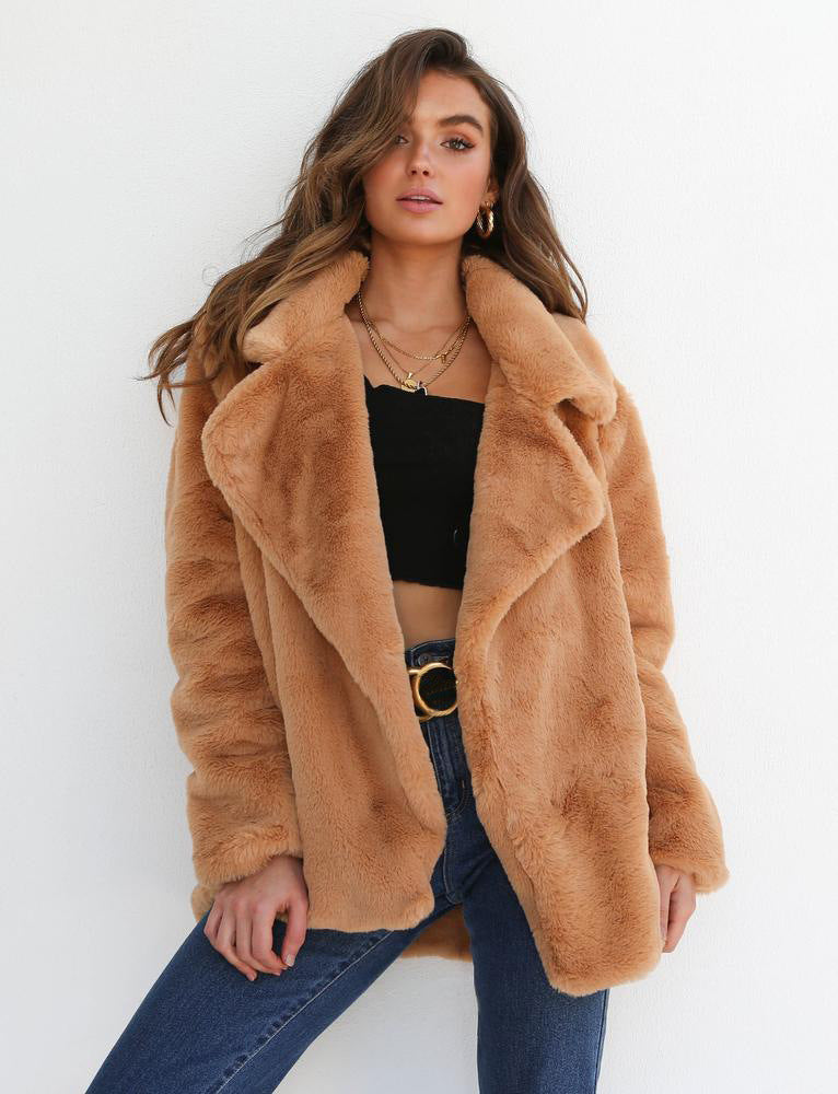 Damer Elegant Oversized-Fuskpälsjacka Mirla-Eva Jonsson