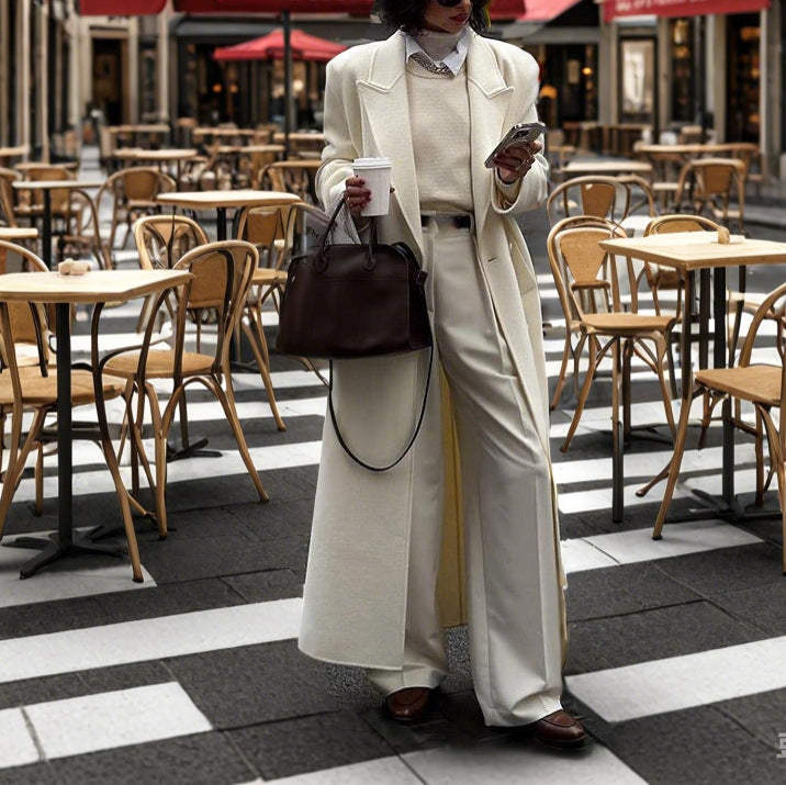 Damer Elegant Oversized-kappa i högkvalitativ ullmix med sidofickor Mirla-Eva Jonsson