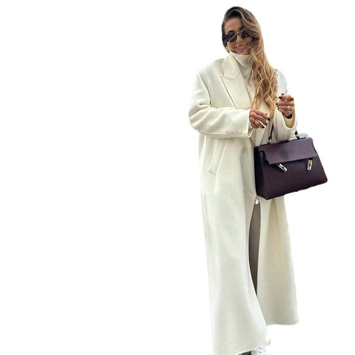 Damer Elegant Oversized-kappa i högkvalitativ ullmix med sidofickor Mirla-Eva Jonsson