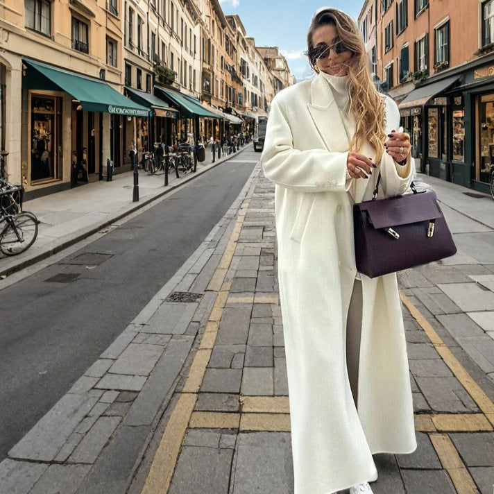 Damer Elegant Oversized-kappa i högkvalitativ ullmix med sidofickor Mirla-Eva Jonsson