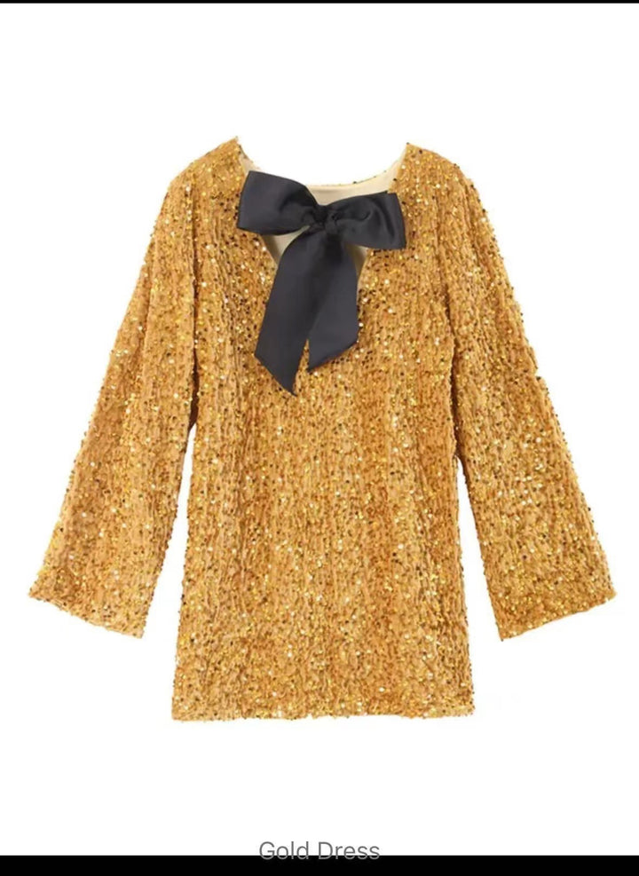 Damer Elegant Paillett Miniklänning med voluminösa ärmar och Rundhals Eva Jonsson-Eva Jonsson
