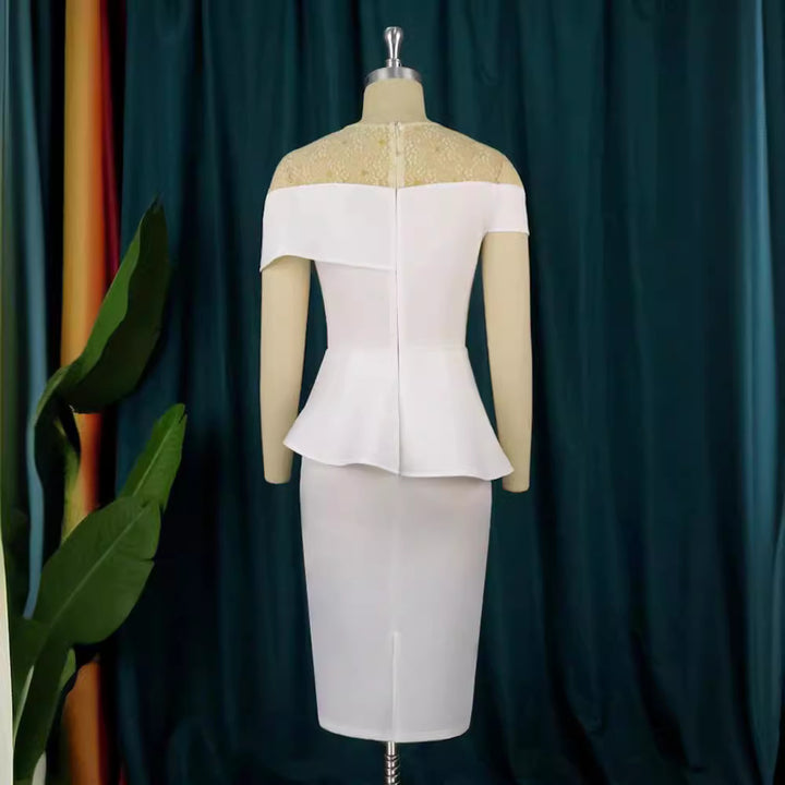 Damer Elegant Peplum-Klänning med Spets Mirla-Eva Jonsson