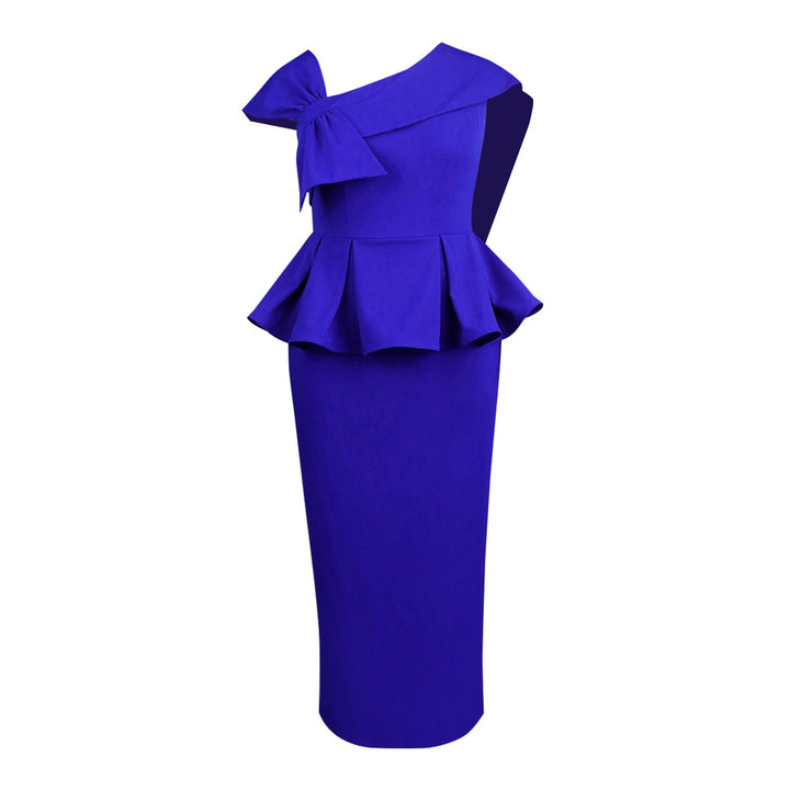 Damer Elegant Peplum-klänning med asymmetrisk axel-design Mirla-Eva Jonsson