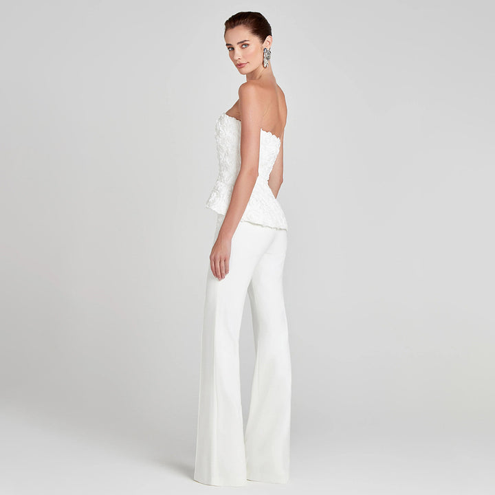 Damer Elegant Peplum-topp med utsvängda byxor Mirla-Eva Jonsson