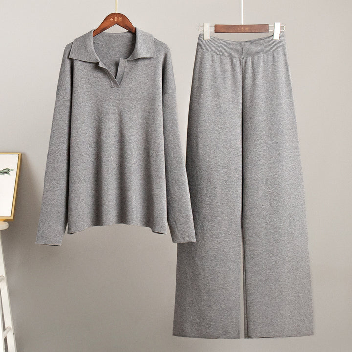 Damer Elegant Poloshirt och Vida Byxor Set Mirla-Eva Jonsson