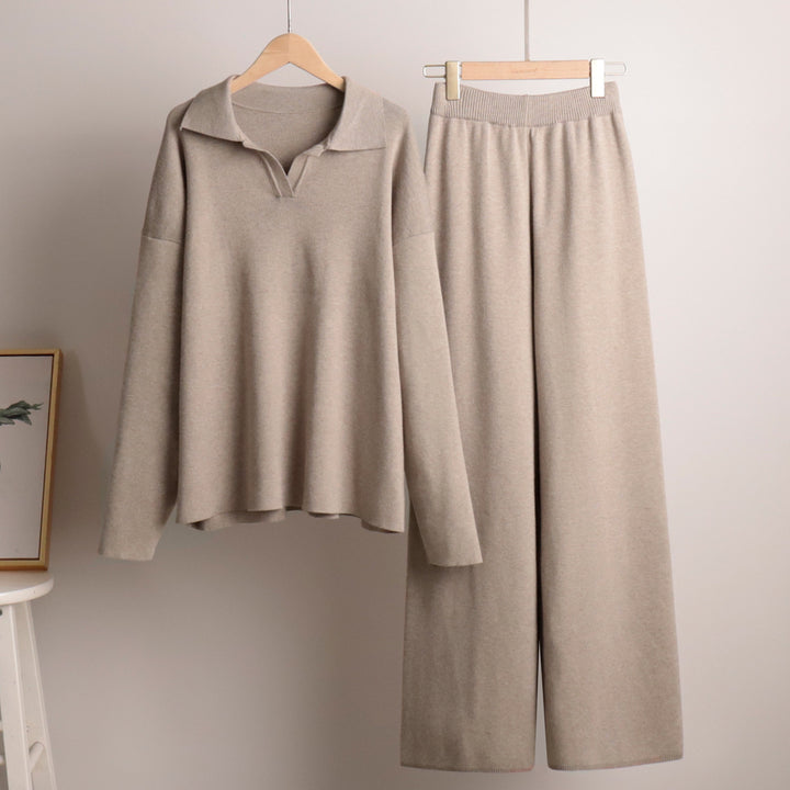 Damer Elegant Poloshirt och Vida Byxor Set Mirla-Eva Jonsson