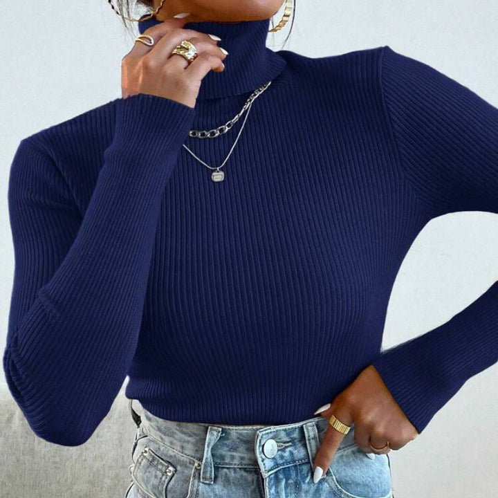Damer Elegant Rullkragepullover med fin Ribstruktur Mirla-Eva Jonsson