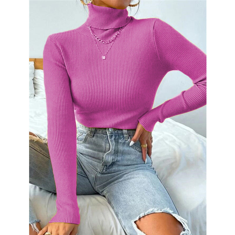 Damer Elegant Rullkragepullover med fin Ribstruktur Mirla-Eva Jonsson