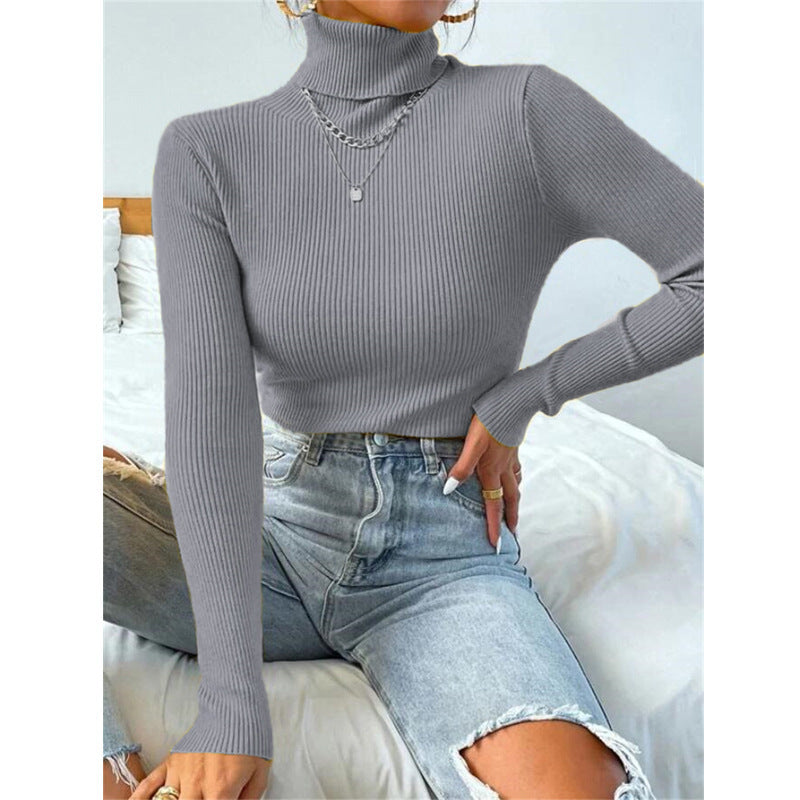 Damer Elegant Rullkragepullover med fin Ribstruktur Mirla-Eva Jonsson