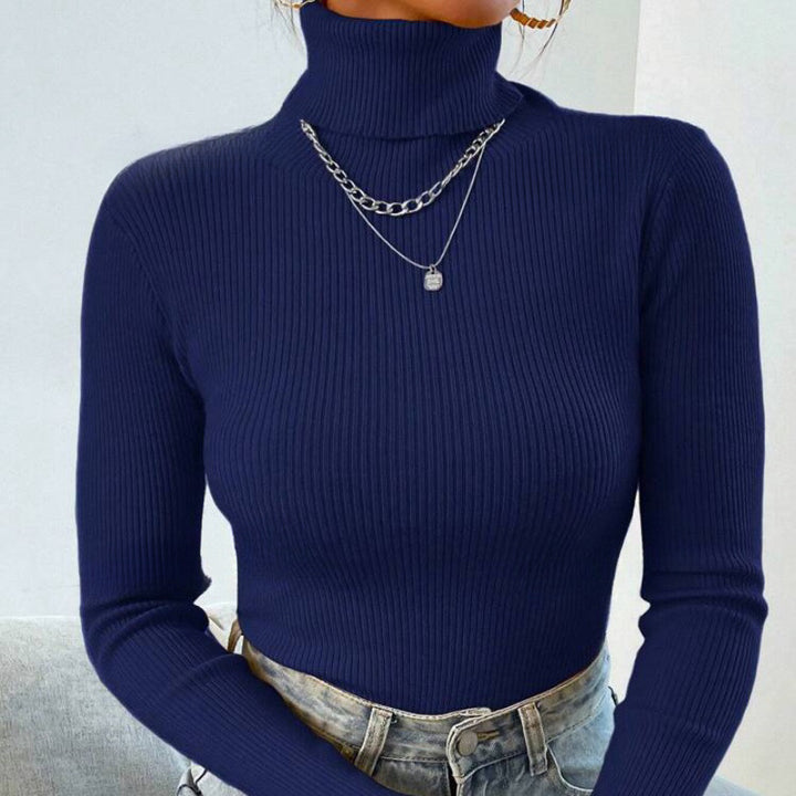 Damer Elegant Rullkragepullover med fin Ribstruktur Mirla-Eva Jonsson