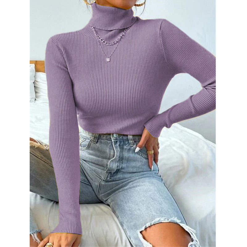 Damer Elegant Rullkragepullover med fin Ribstruktur Mirla-Eva Jonsson