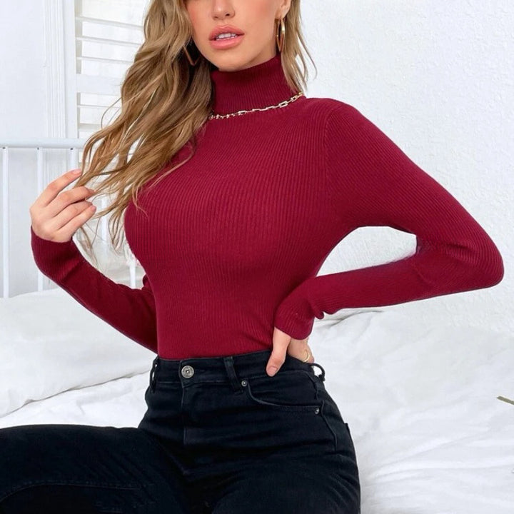Damer Elegant Rullkragepullover med fin Ribstruktur Mirla-Eva Jonsson