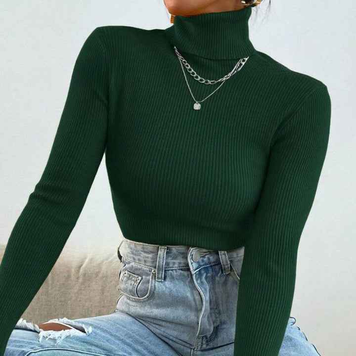 Damer Elegant Rullkragepullover med fin Ribstruktur Mirla-Eva Jonsson
