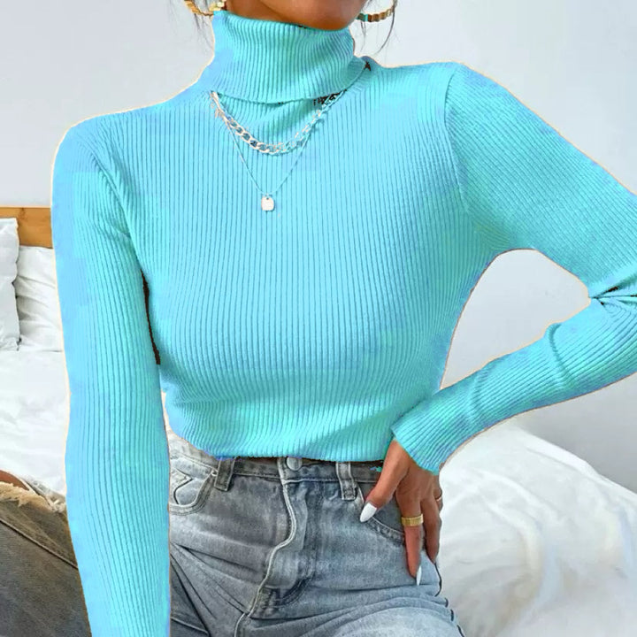 Damer Elegant Rullkragepullover med fin Ribstruktur Mirla-Eva Jonsson