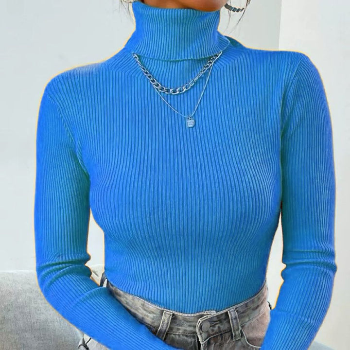 Damer Elegant Rullkragepullover med fin Ribstruktur Mirla-Eva Jonsson