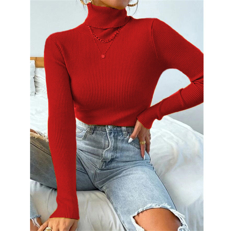 Damer Elegant Rullkragepullover med fin Ribstruktur Mirla-Eva Jonsson