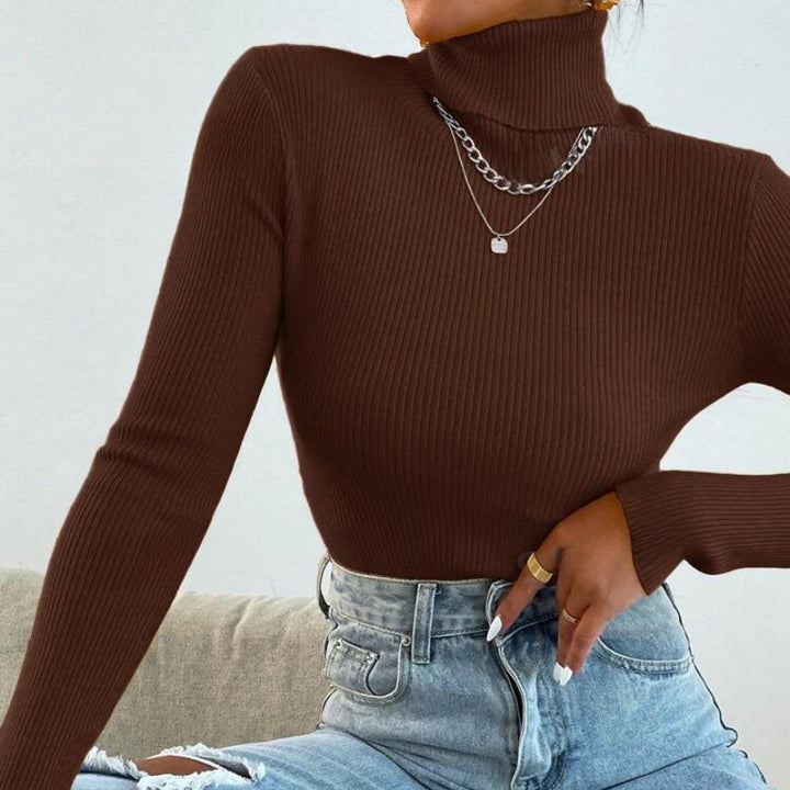 Damer Elegant Rullkragepullover med fin Ribstruktur Mirla-Eva Jonsson