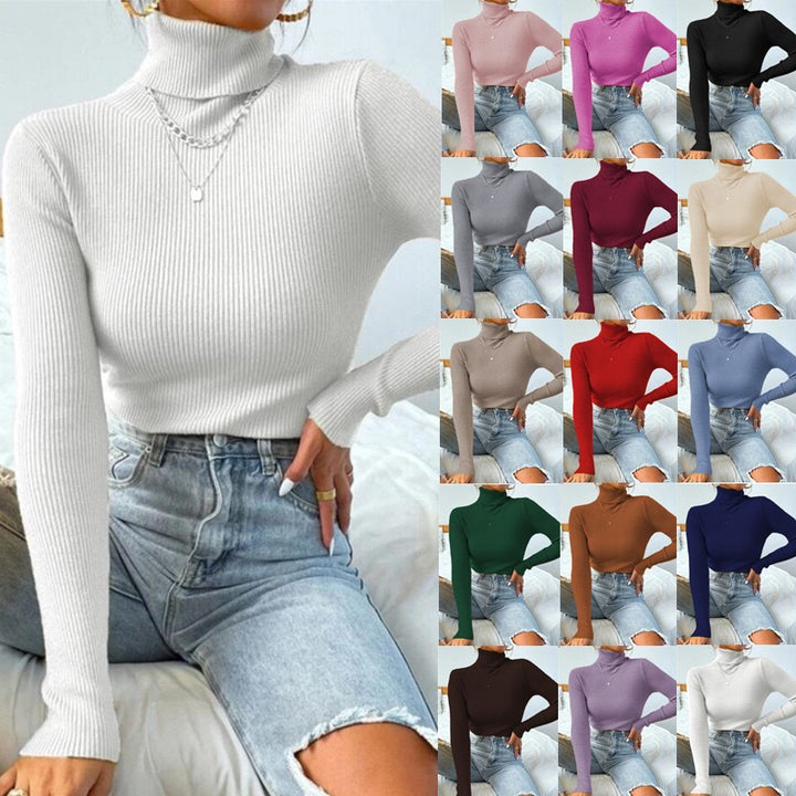 Damer Elegant Rullkragepullover med fin Ribstruktur Mirla-Eva Jonsson