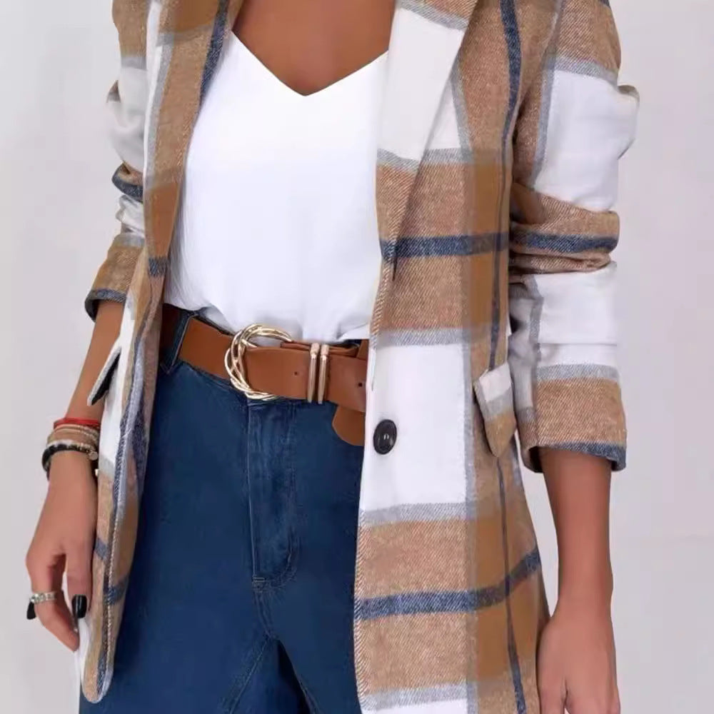 Damer Elegant Rutig Ullblazer Mirla-Eva Jonsson