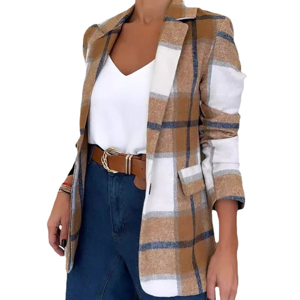 Damer Elegant Rutig Ullblazer Mirla-Eva Jonsson