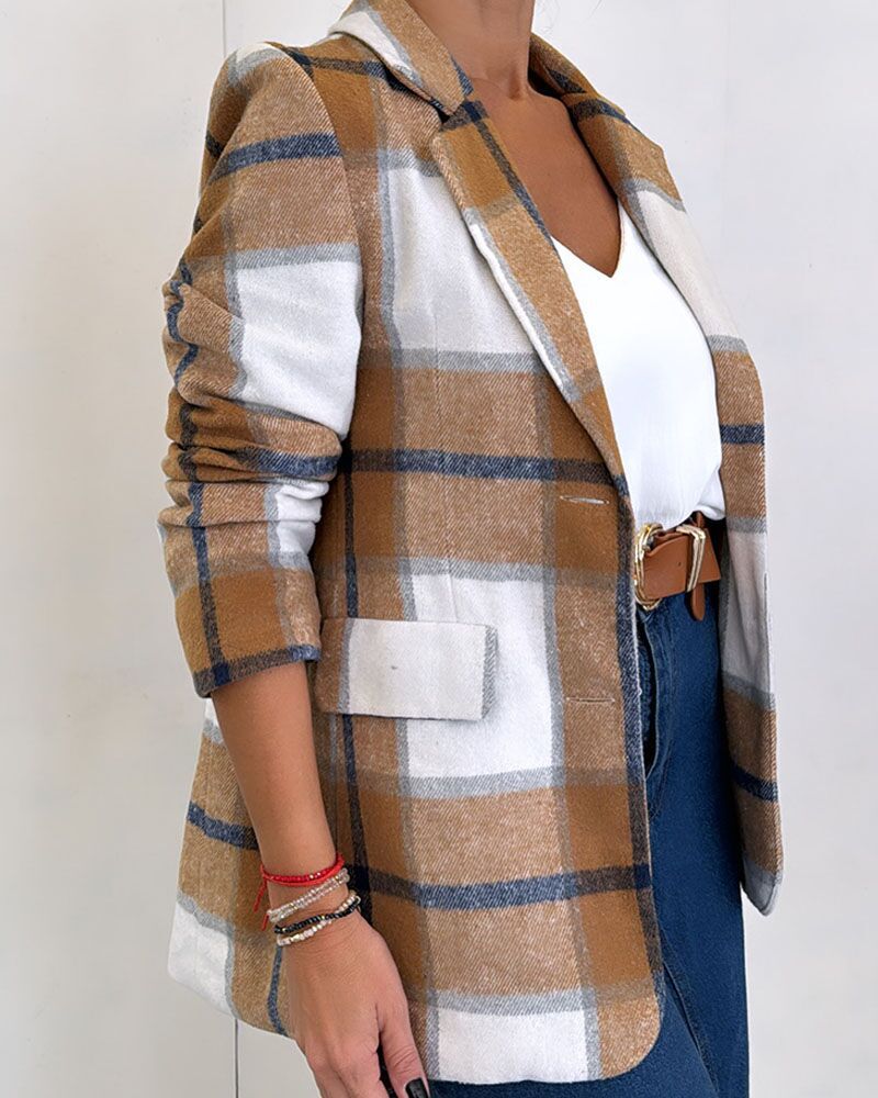 Damer Elegant Rutig Ullblazer Mirla-Eva Jonsson