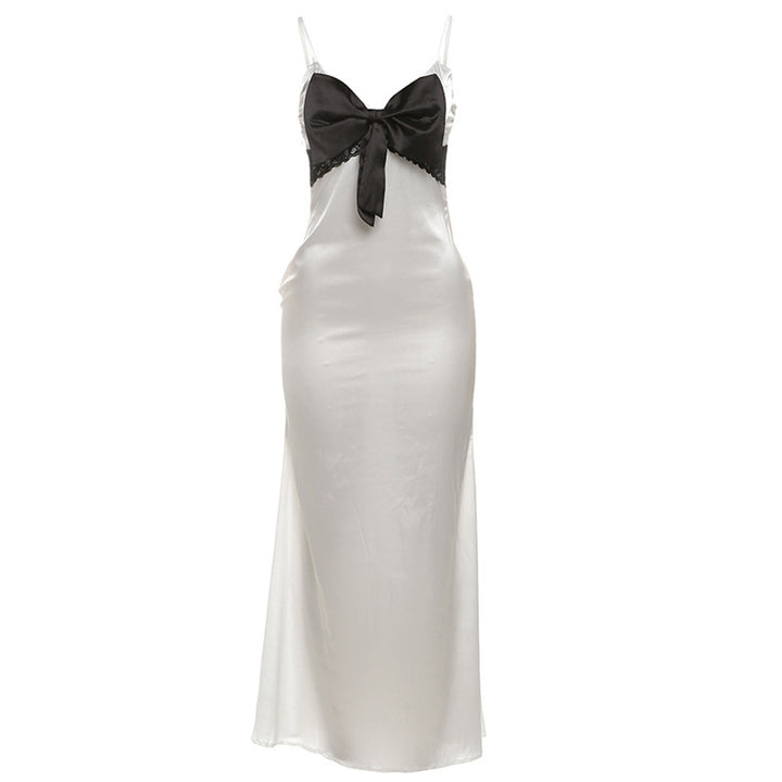 Damer Elegant Satin-Nattklänning med Slipsdetalj Mirla-Eva Jonsson