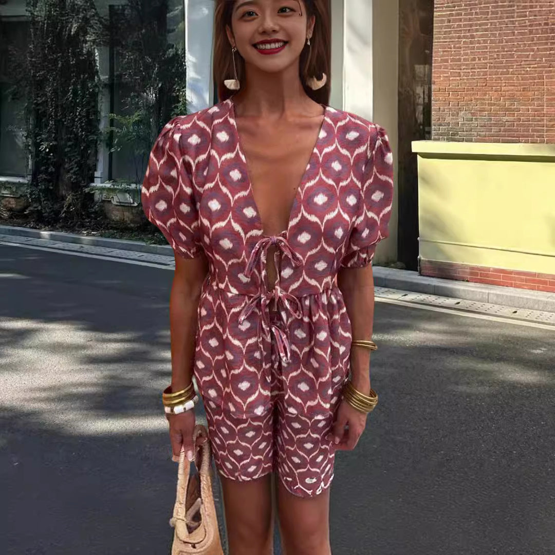 Damer Elegant Set med puffärmar och påsydda fickor Mirla-Eva Jonsson