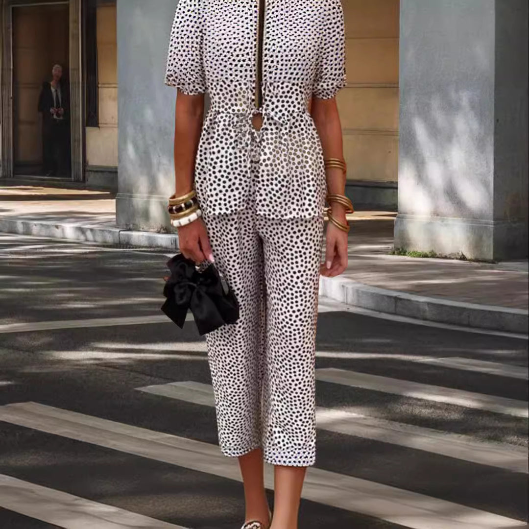 Damer Elegant Set med puffärmar och påsydda fickor Mirla-Eva Jonsson
