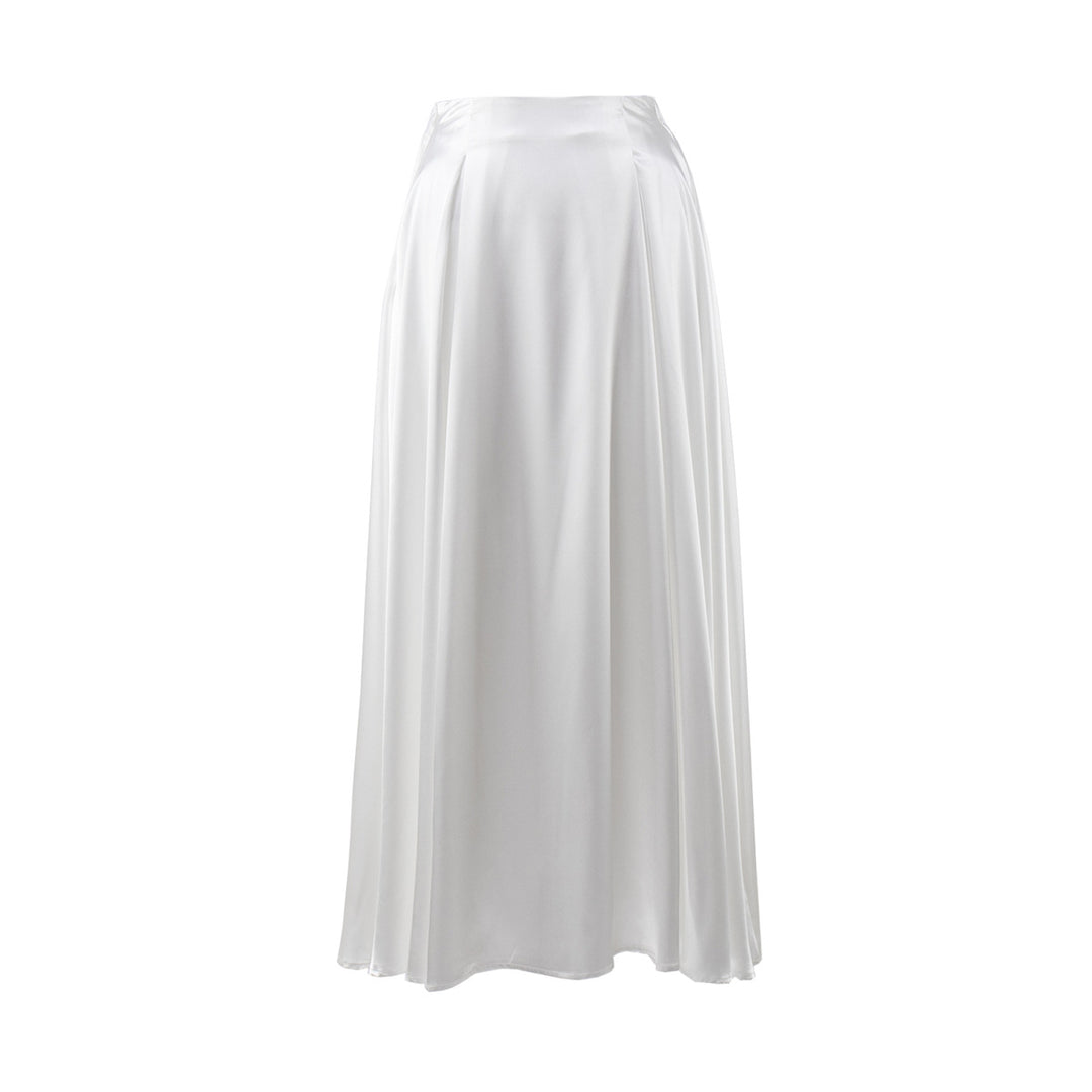 Damer Elegant Siden-Midkjol med hög midja och midjebälte Mirla-Eva Jonsson