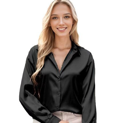 Damer Elegant Silktop med långa ärmar Mirla-Eva Jonsson