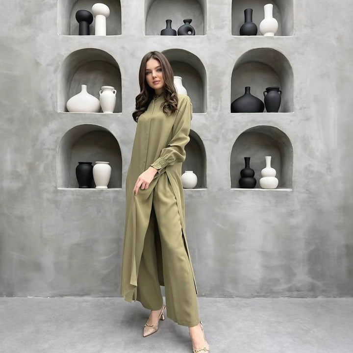 Damer Elegant Skjortklänning med lekfull fåll Mirla-Eva Jonsson