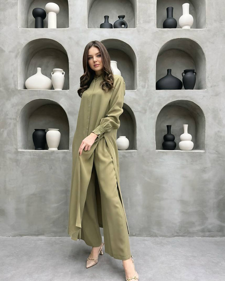 Damer Elegant Skjortklänning med lekfull fåll Mirla-Eva Jonsson