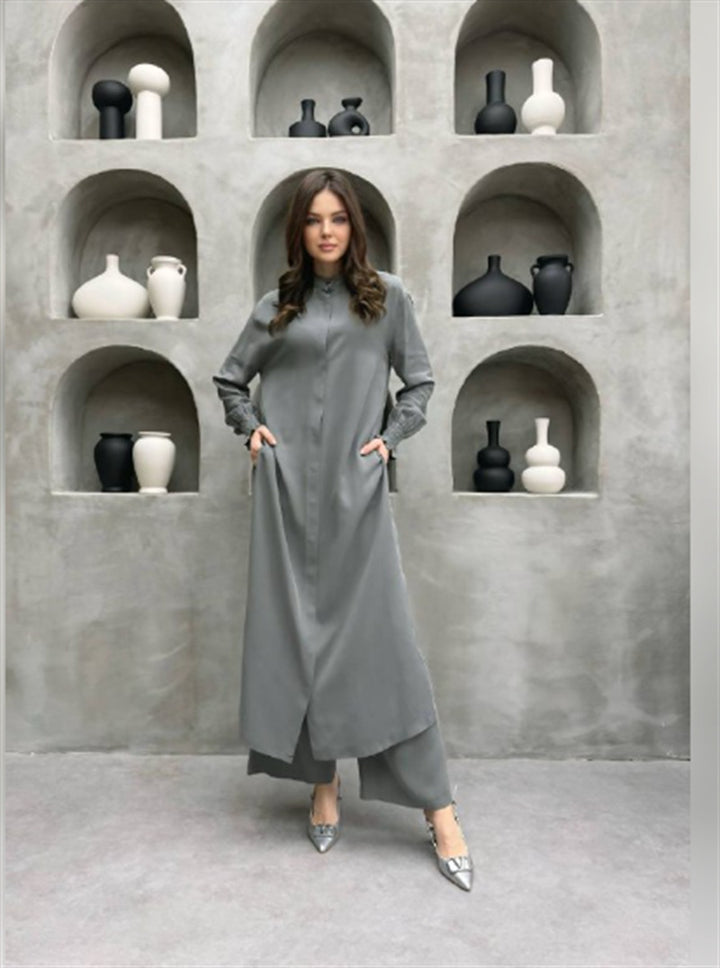 Damer Elegant Skjortklänning med lekfull fåll Mirla-Eva Jonsson