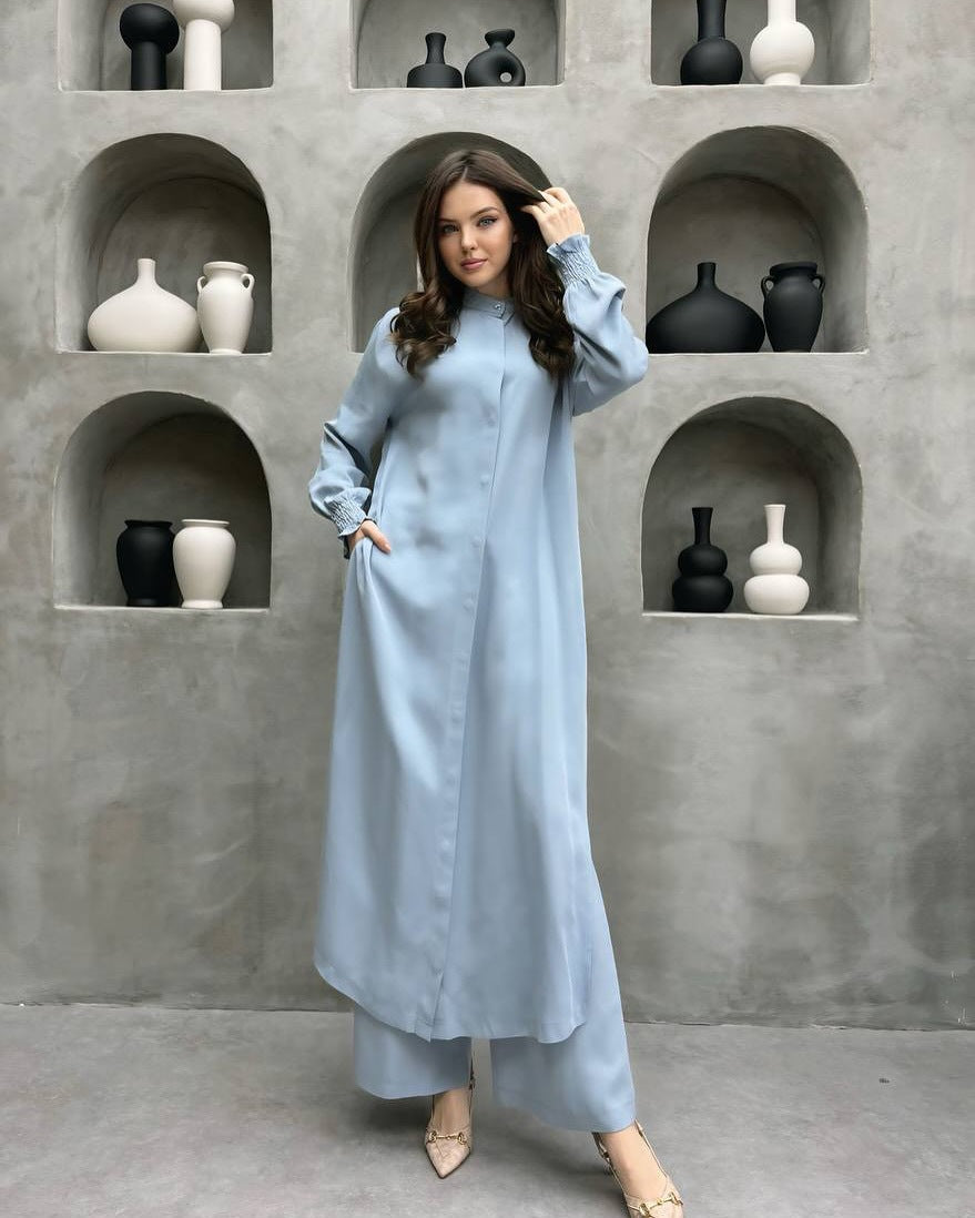 Damer Elegant Skjortklänning med lekfull fåll Mirla-Eva Jonsson