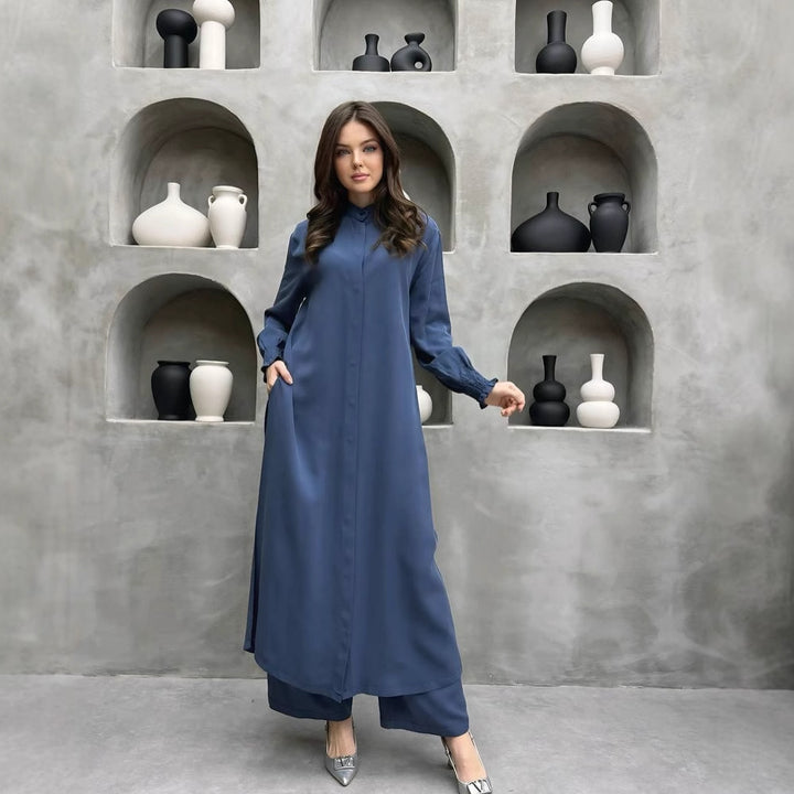 Damer Elegant Skjortklänning med lekfull fåll Mirla-Eva Jonsson