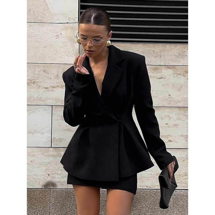 Damer Elegant Skräddarsydd Blazer med peplumskärning Eva Jonsson-Eva Jonsson