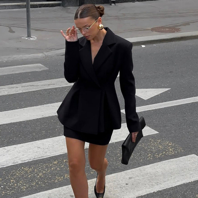 Damer Elegant Skräddarsydd Blazer med peplumskärning Eva Jonsson-Eva Jonsson