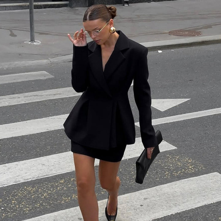 Damer Elegant Skräddarsydd Blazer med peplumskärning Eva Jonsson-Eva Jonsson
