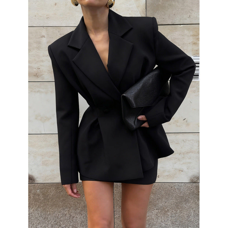 Damer Elegant Skräddarsydd Blazer med peplumskärning Eva Jonsson-Eva Jonsson