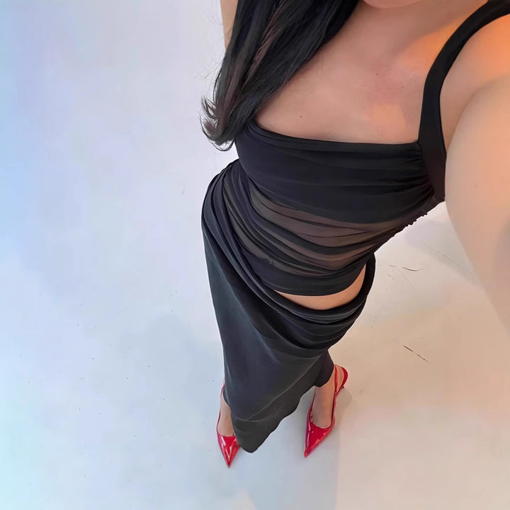 Damer Elegant Slip Dress med asymmetrisk skärning Mirla-Eva Jonsson