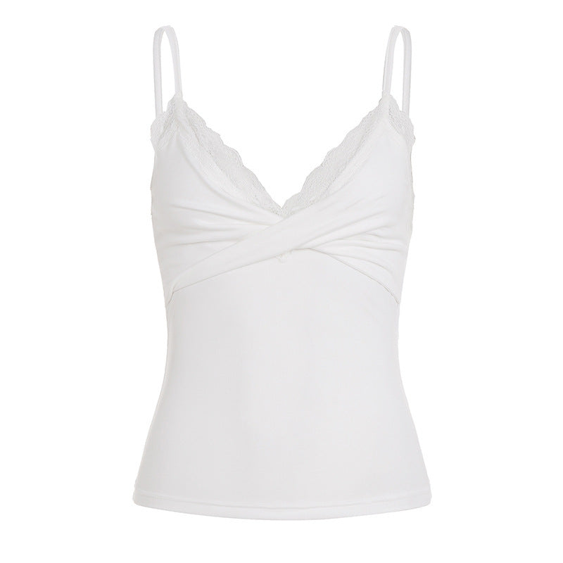 Damer Elegant Spets Cami Top med tajt passform och justerbara band Mirla-Eva Jonsson