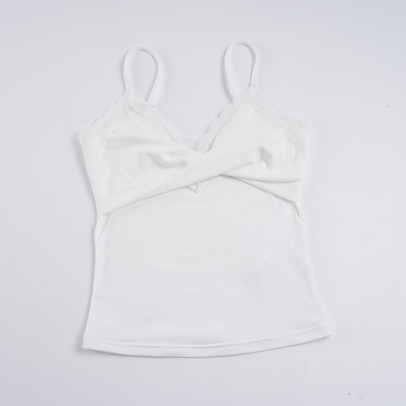 Damer Elegant Spets Cami Top med tajt passform och justerbara band Mirla-Eva Jonsson