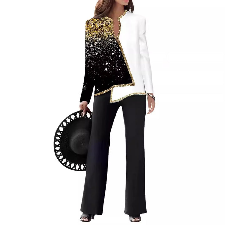 Damer Elegant Statement-jacka med asymmetrisk skärning och glittrande detaljer Mirla-Eva Jonsson